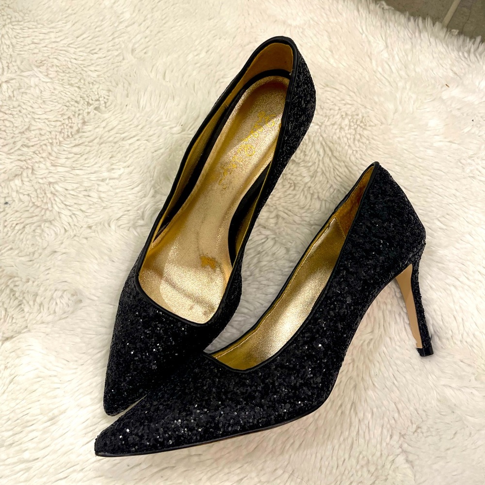 Lilly Pulitzer black sparkly heels
